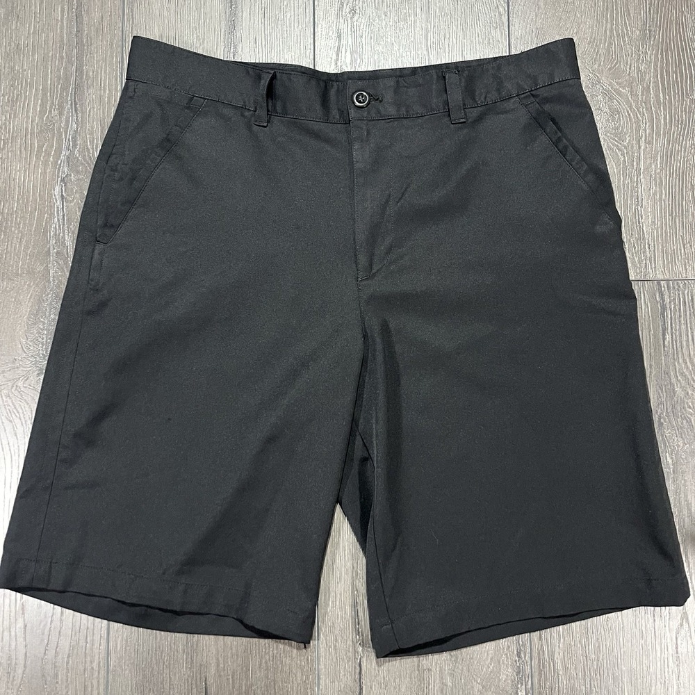 Izod Golf Shorts Mens 36 Black Performance Waistband Stretch‎ 10" Inseam Birdie